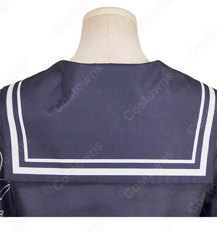 ファイナルファンタジーVII エバークライシス エアリス・ゲインズブール エバクラ学園セブン 七高総長服 コスプレ衣装-12