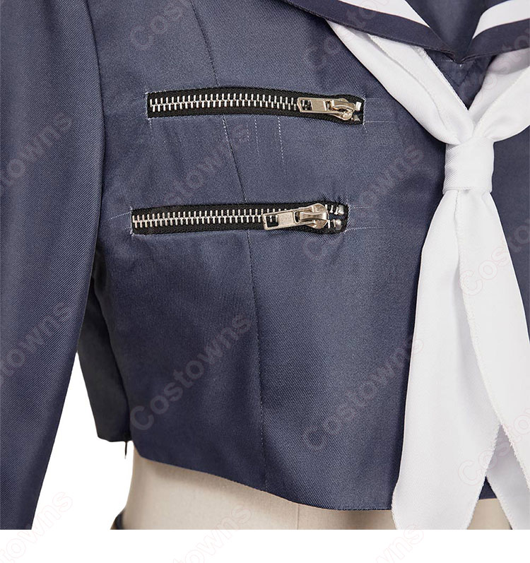 ファイナルファンタジーVII エバークライシス エアリス・ゲインズブール エバクラ学園セブン 七高総長服 コスプレ衣装-7