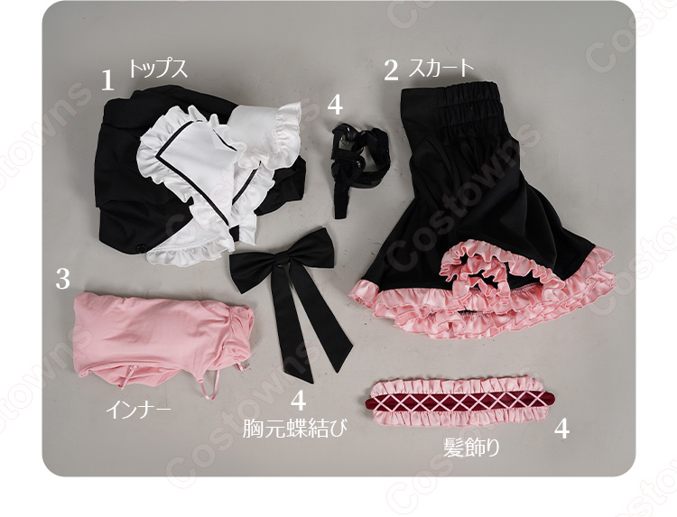 デート・ア・ライブV 時崎狂三 遊園地デート ver. コスプレ衣装 ゴスロリ風 私服-8