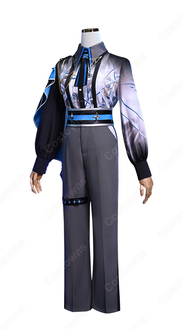 プロジェクトセカイ カラフルステージ! feat. 初音ミク 天馬司 コスプレ衣装(トップス、ズボン、肩飾り、ネクタイ、コルセットベルト、耳飾り、太もも飾り)-1