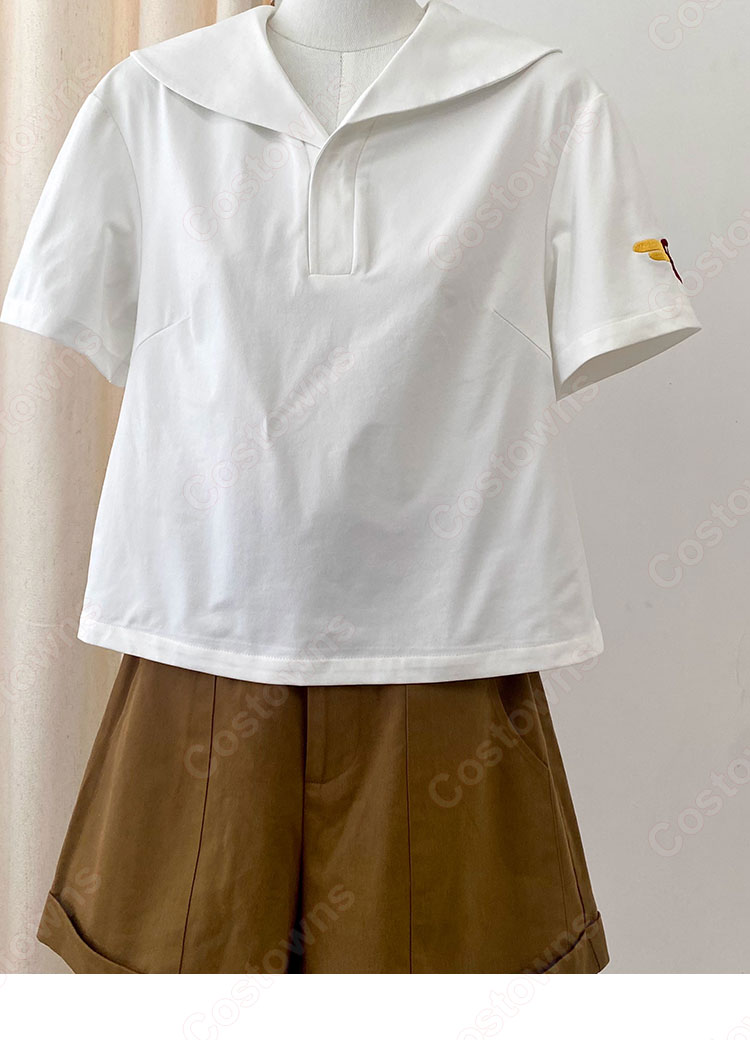 カードキャプターさくら 木之本桜 友枝小学校 臨海学校制服 コスプレ衣装-3