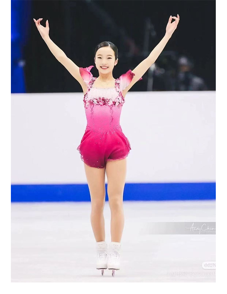 女子フィギュア 本田真凜 コスプレ衣装 フィギュアスケート衣装-2