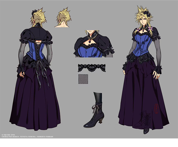 ファイナルファンタジーVII リメイク クラウド・ストライフ 骨太のおなご コスプレ靴-1