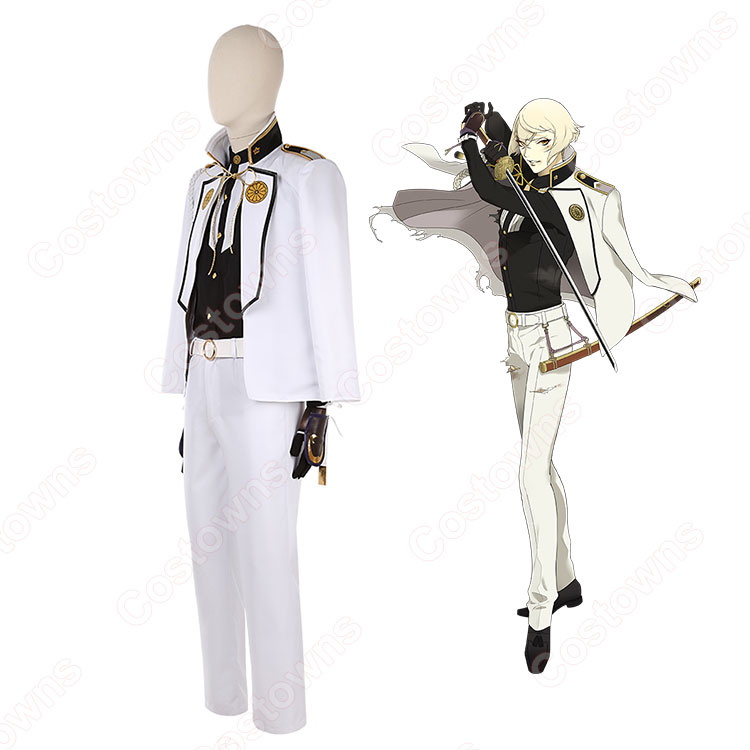刀剣乱舞　髭切　初　戦闘衣装　コストモ製　XL　コスプレ 衣装 送料無料】とうらぶ風 グレー×白 防具付き 髭切【極】