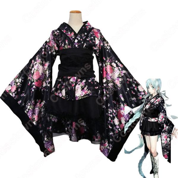 極楽浄土 コスプレ衣装 桜柄和服 ロリータ風洋服元の画像