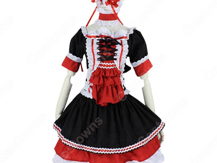 ロリータ メイド服 ワンピース Lolita リボン 袖あり 文化祭 学園祭