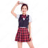 高校制服 コスプレ衣装 文化祭 体育祭 日本韓国高校制服 ユニフォーム チェック柄 赤チェック