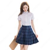 学院風制服 コスプレ衣装 文化祭 体育祭 ユニフォーム コスチューム 欧米日本韓国学生制服 学校制服 チェック柄スカート 上下セット(アイドル制服・学生制服でおすすめの商品)
