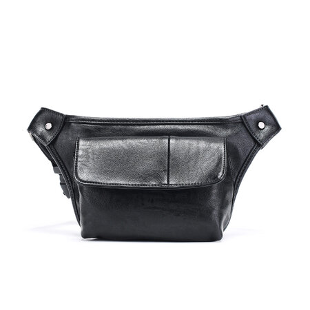 Whatna 3way 革 ボディバッグ ワンショルダーバッグ メンズ ウエストバッグ 斜め掛け 軽量 スポーツバッグ 撥水 皮 バッグ 自転車 サイクリング ツーリング 遠足 旅行 通勤 通学 黒 Hs 253 Costowns