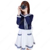 学園制服 コスプレ衣装 文化祭 体育祭 ユニフォーム コスチューム 日本学生制服 水兵服 セーラー服 上下セット COT-A00445(アイドル制服・学生制服でおすすめの商品)