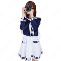 学園制服 コスプレ衣装 文化祭 体育祭 ユニフォーム コスチューム 日本学生制服 水兵服 セーラー服 上下セット COT-A00445(日韓学生高校制服)