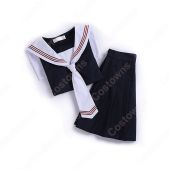 学園制服 コスプレ衣装 文化祭 体育祭 ユニフォーム コスチューム 日本学生制服 水兵服 セーラー服 上下セット COT-A00448(ランキング)