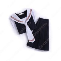 学園制服 コスプレ衣装 文化祭 体育祭 ユニフォーム コスチューム 日本学生制服 水兵服 セーラー服 上下セット COT-A00448(日韓学生高校制服)