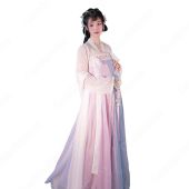 漢服 襦裙 コスプレ衣装 中国伝統衣装 古風 仙女風 可愛い 中国時代劇 桜刺繍 学園祭 パーティー 舞台演出服 光沢感 おしゃれコス服(仮装コスプレ衣装でおすすめの商品)