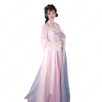 漢服 襦裙 コスプレ衣装 中国伝統衣装 古風 仙女風 可愛い 中国時代劇 桜刺繍 学園祭 パーティー 舞台演出服 光沢感 おしゃれコス服(漢服、中国時代劇、古装)