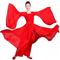 漢服 コスプレ衣装 涼涼演出服 中華風 古典ダンス衣装 赤白二色 学園祭 おしゃれコス服 学園祭文化祭 演出服 ダンスウェア 古典楽器吹奏衣装(漢服、中国時代劇、古装)