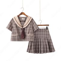 学園制服 コスプレ衣装 文化祭 体育祭 ユニフォーム コスチューム 水兵服 レトロ チェック柄セーラー服(日韓学生高校制服)