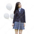 学校制服 コスプレ衣装 日本韓国風学生制服 学園祭 体育祭 コスチューム ユニフォーム チェック柄 大きいサイズ 長袖シャツ、青色チェック柄スカート、上着