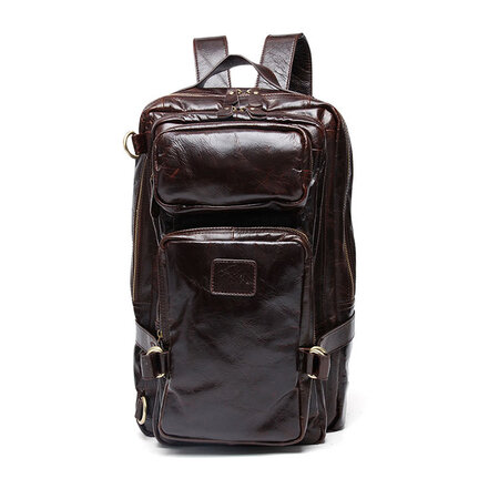 Whatna 天然 牛革 ビジネスバッグ メンズ 2way 手提げ リュック バッグ 天然 本革 16インチpc収納可 大容量 旅行 出張用 通勤 通学 就活 面接 バッグ かばん 男性用 ブラウン 56 Costowns