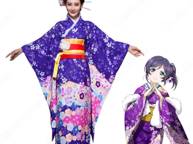 園田海未 絢瀬絵里 コスプレ衣装 ラブライブ！ 和服 着物 演出服
