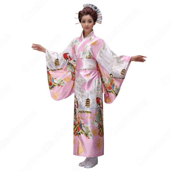 女性浴衣 和服 着物 日本伝統服 舞台衣装 コスプレ衣装 コスチューム 写真撮影 演出服 COT-A00542元の画像