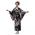 女性浴衣 和服 着物 日本伝統服 舞台衣装 コスプレ衣装 コスチューム 写真撮影 演出服 COT-A00543 ブラック