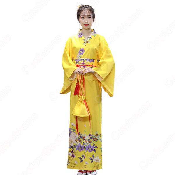 女性浴衣 和服 着物 日本伝統服 舞台衣装 コスプレ衣装 コスチューム 写真撮影 演出服 改良タイプ COT-A00549元の画像