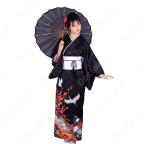 女性浴衣 和服 着物 日本伝統服 舞台衣装 コスプレ衣装 コスチューム 写真撮影 演出服 鶴柄