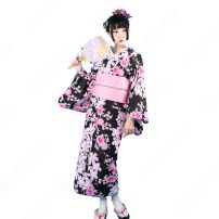 女性浴衣 和服 着物 日本伝統服 舞台衣装 コスプレ衣装 コスチューム 写真撮影 演出服 桜柄 COT-A00557(和服・浴衣)