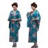 女性浴衣 和服 着物 日本伝統服 舞台衣装 コスプレ衣装 コスチューム 写真撮影 演出服 花柄 ブルー