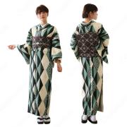 女性浴衣 和服 着物 日本伝統服 舞台衣装 コスプレ衣装 コスチューム 写真撮影 演出服 菱柄
