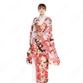 女性浴衣 和服 着物 日本伝統服 舞台衣装 コスプレ衣装 コスチューム 写真撮影 演出服 松文柄 四季の花草 振袖(仮装コスプレ衣装でおすすめの商品)