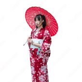 女性浴衣 和服 着物 日本伝統服 舞台衣装 コスプレ衣装 コスチューム 写真撮影 演出服 桜柄 COT-A00563(仮装コスプレ衣装でおすすめの商品)