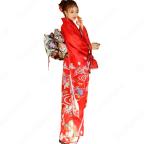 女性浴衣 和服 着物 日本伝統服 舞台衣装 コスプレ衣装 コスチューム 写真撮影 演出服 花柄 赤振袖