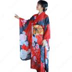女性浴衣 和服 着物 日本伝統服 舞台衣装 コスプレ衣装 コスチューム 写真撮影 演出服 牡丹柄