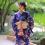 女性浴衣 和服 着物 日本伝統服 舞台衣装 コスプレ衣装 コスチューム 写真撮影 演出服 紺色 花柄 和服・浴衣 4