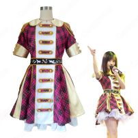 SNH48 打歌服 MV演出服 コスプレ衣装 アイドル衣装 赤チェックワンピース(SNH48)