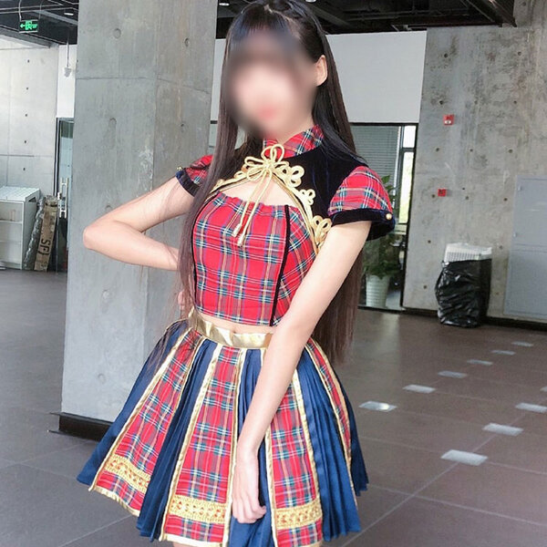 AKB48 Team SH 「ChinaJoy2020」 演出服 ライブ衣装 コスプレ衣装 アイドル衣装 ステージ衣装 チェック柄 オーダメイド可元の画像