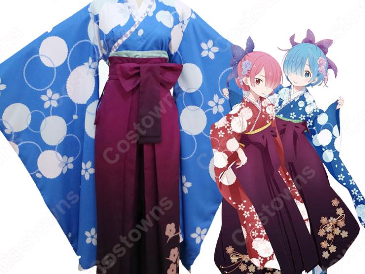 Q④2 レディース コスプレ リゼロ レム アム 浴衣 着物 和服 花 白 Q④2 レディース コスプレ リゼロ レム アム 浴衣 着物 和服 花