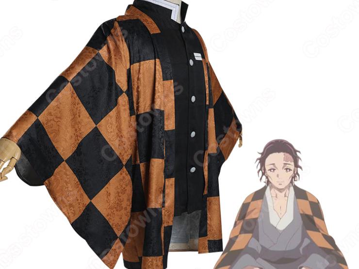 まーがれっと* リンク 竈門 炭十郎 コスプレ衣装 XL 高品質 竈門炭十郎 (炭治郎と禰?豆子の父) 羽織 コスプレ衣装の通販 鬼