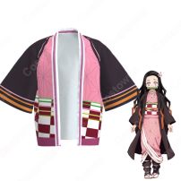 竈門禰豆子 (かまどねずこ) 羽織 フリーサイズ、大人用、子供用 2サイズ コスプレ衣装 『鬼滅の刃』の登場人物の仮装 コスチューム(鬼滅の刃 コスプレ衣装)