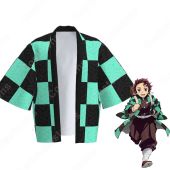 竈門炭治郎 (かまどたんじろう) 羽織 フリーサイズ、大人用、子供用 2サイズ コスプレ衣装 『鬼滅の刃』の登場人物の仮装 コスチューム(送料無料)