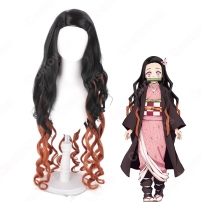 竈門禰豆子 (かまどねずこ) 子供用 コスプレウィッグ 『鬼滅の刃』の登場人物のかつら(202×202)