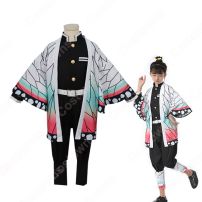 胡蝶しのぶ (こちょうしのぶ) 鬼殺隊隊服 子供用 コスプレ衣装 『鬼滅の刃』の登場人物の変装 仮装 コスチューム(鬼滅の刃 コスプレ衣装)