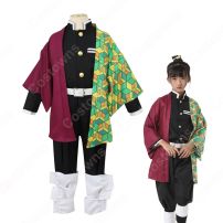 冨岡義勇 (とみおかぎゆう) 鬼殺隊隊服 子供用 コスプレ衣装 『鬼滅の刃』の登場人物の変装 仮装 コスチューム(鬼滅の刃 コスプレ衣装)