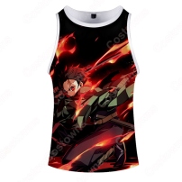 鬼滅の刃 ノースリーブ タンクトップ 漫画の風 炭治郎 我妻善逸 禰豆子ランニングシャツター デザイン プリントおしゃれシンプル(202×202)
