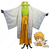我妻善逸 (あがつまぜんいつ) コスプレ衣装 『鬼滅の刃』鬼殺隊隊服 変装 コスチューム(鬼滅の刃 コスプレ衣装)