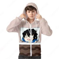 鬼滅の刃 ジップアップパーカー 普段着 カジュアルコーデ おおきいサイズ 長袖 春秋冬服 子供用 大人用(服)