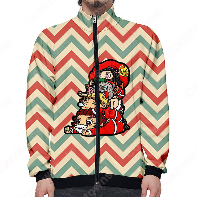 鬼滅の刃 メンズ ジップアップ スウェット 長袖 トレーナー おしゃれ