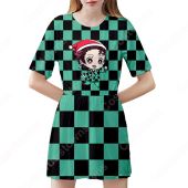 鬼滅の刃 スカート ドレス ワンピース 半袖 タイトスカート 普段着 カジュアル ソフト可愛い お洒落 人気 アニメ コスプレ服 夏服(アニメ・ゲームグッズでおすすめの商品)